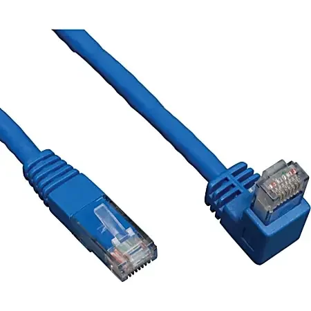 Eaton Tripp Lite Series Down-Angle Cat6 Gigabit Molded UTP Ethernet Cable (RJ45 Right-Angle Down M to RJ45 M), Blue, 5 ft. (1.52 m) – N204005BLDN