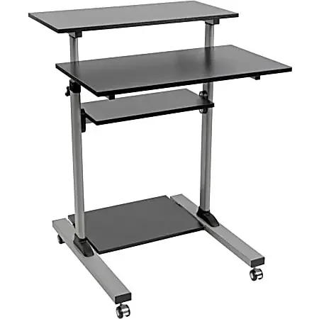 Eaton Tripp Lite Series Rolling Desk TV/Monitor Cart – 132.28 lb Capacity – 4x Shelf(ves) – Floor – Medium Density Fiberboard, Steel – Black – WWSSRC