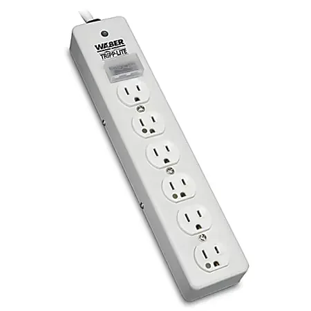 Eaton Tripp Lite Series Surge Protector Power Strip Medical Hospital RT Angle Plug 6 Outlet 6‘ Cord – SPS606HGRA