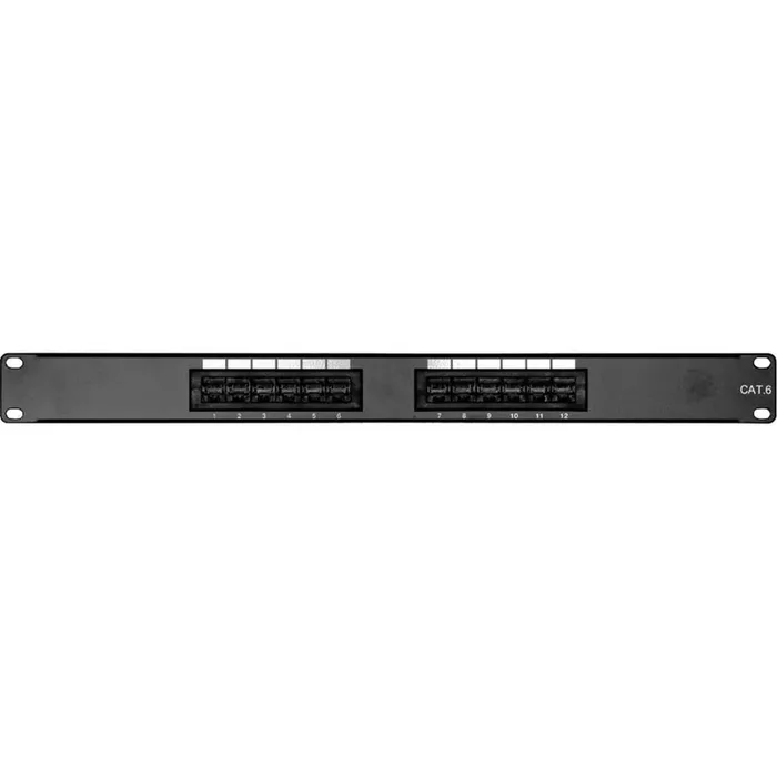 ENET 12 Port Cat6 Patch Panel 1RU Rack Mount