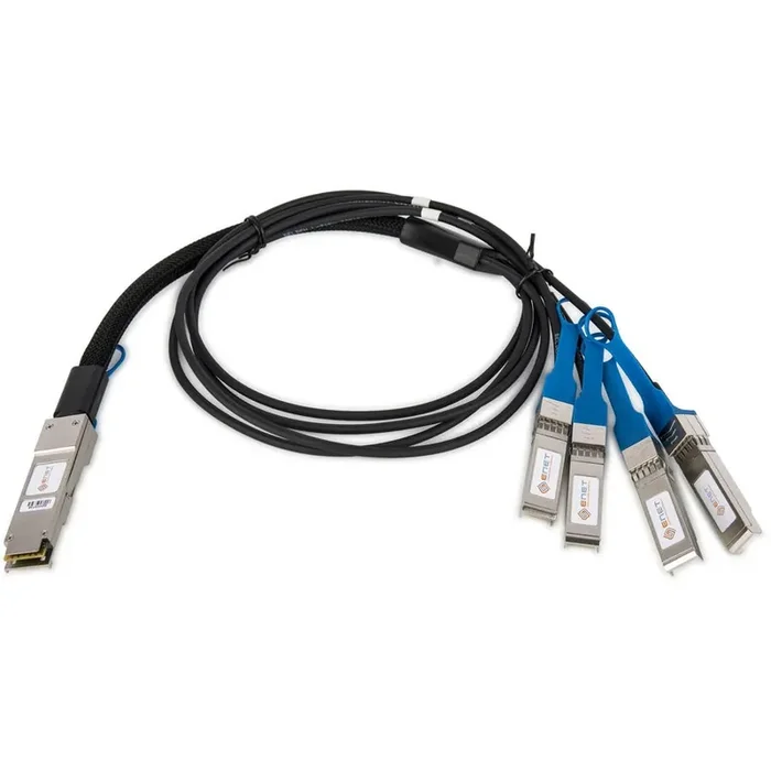 ENET Dell/Force10 Compatible CBL-QSFP-4X10GSFP-PASS-1M TAA Compliant Functionally Identical 40GBASE-CR4 QSFP+ to 4x10G SFP+ Passive Copper Direct-Attach Breakout Cable 1m – Programmed, Tested, and Supported in the USA, Lifetime Warranty