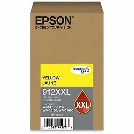 Epson DURABrite Pro 912XXL Original Extra High Yield Inkjet Ink Cartridge – Yellow Pack – 8000 Pages