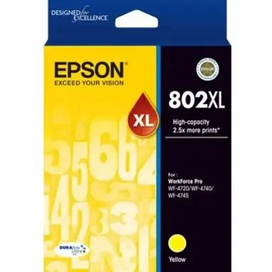 Epson DURABrite Ultra 802XL Original High Yield Inkjet Ink Cartridge – Yellow – 1 Pack