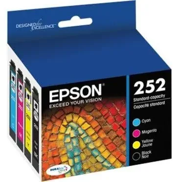 Epson DURABrite Ultra T252 Original Standard Yield Inkjet Ink Cartridge – Multi-pack – Cyan, Black, Magenta, Yellow – 4 / Pack