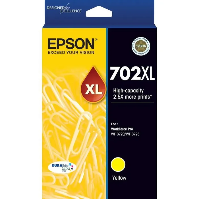 Epson DURABrite Ultra T702XL Original High Yield Inkjet Ink Cartridge – Yellow – 1 Each