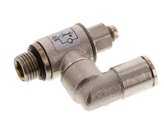 Flow Control Valve Meter-Out Rotatable 6 mm – G1/8” Brass Slotted Screw