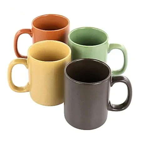 Gibson Elite Capetown 4-Piece Stoneware Mug Set, 18 Oz, Assorted Colors