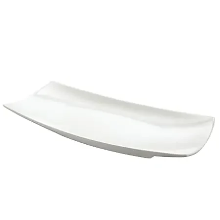 Gibson Elite Gracious Dining Ceramic Sushi Plate, 1-7/16″H x 13-1/4″W x 6-1/4″D, White