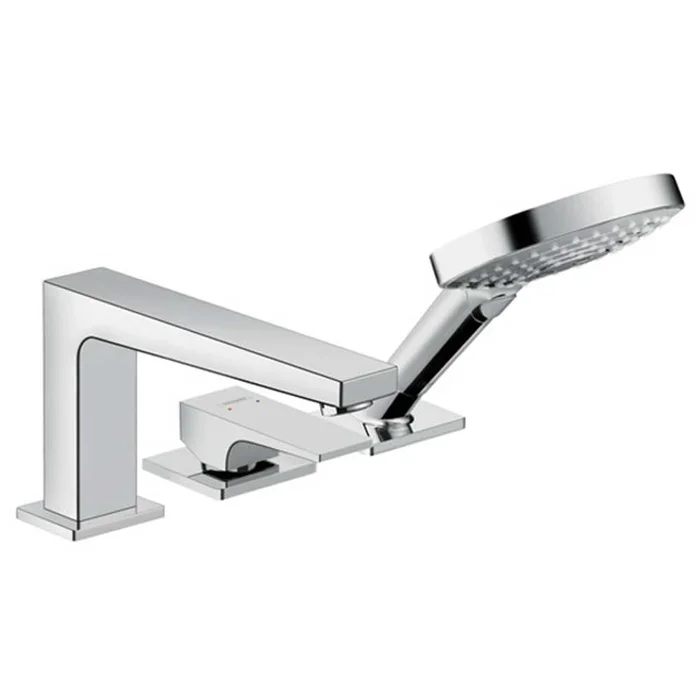 Hansgrohe Metropol Chrome Secuflex Single Lever 3Hole Rim-Mounted Bath Mixer Tap