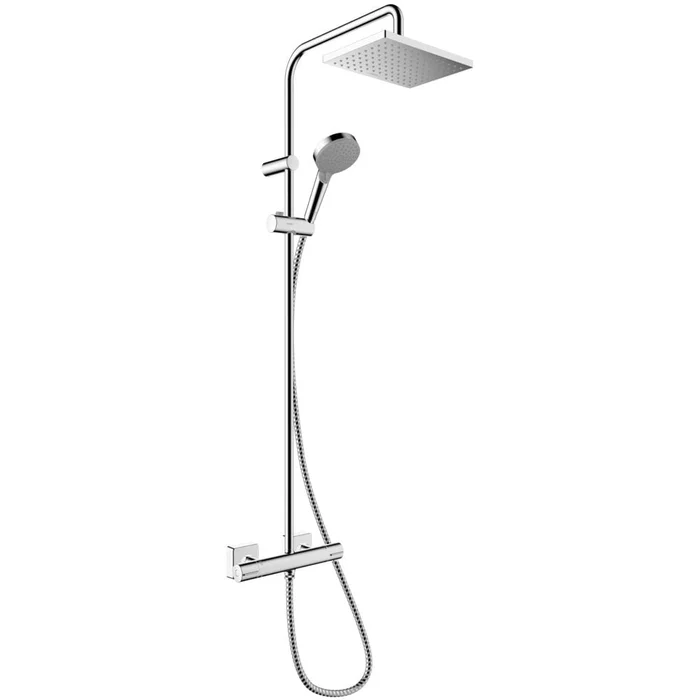 Hansgrohe Vernis Shape Chrome 230 1Jet EcoSmart Showerpipe with Thermostat