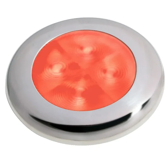 Hella Marine Slim Line LED ‘Enhanced Brightness‘ Round Courtesy Lamp – Red LED – Stainless Steel Bezel – 12V