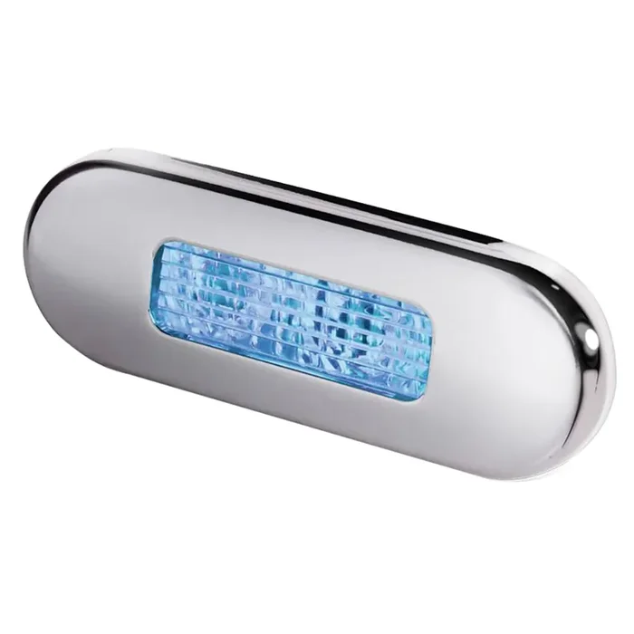 Hella Marine Surface Mount Oblong LED Courtesy Lamp – Blue LED – Stainless Steel Bezel