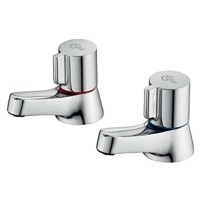 Ideal Standard Alto Modern Chrome Bath Pillar Taps (Pair) – B0350AA