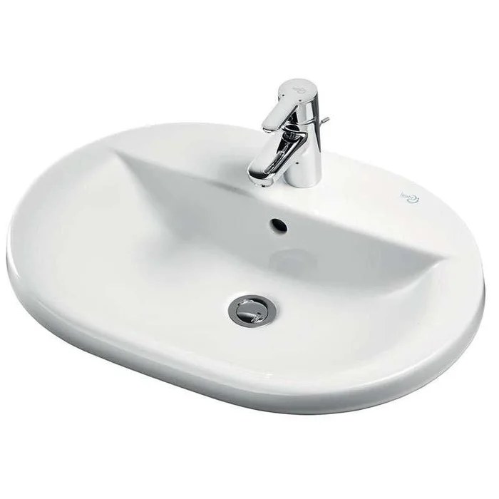 Ideal Standard Concept Oval 620mm Wide 1 Tap Hole Countertop Basin – E