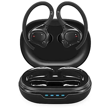 iLive Waterproof Truly Wireless Earbuds With Rechargeable Case And USB-C Charging Port, Black, IAEBTW53B