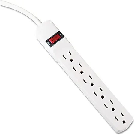 Innovera 6-Outlet Power Strip – 3-prong – 6 x AC Power – 15 ft Cord – 15 A Current – Ivory