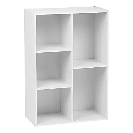 IRIS 35″H 5-Compartment Organizer Bookcase, White
