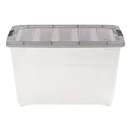Iris® Stack & Pull™ Storage Box, 13.4 Gallon, Clear/Gray