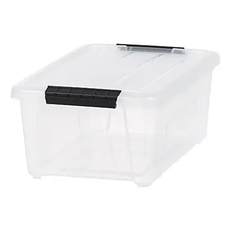 Iris Stack And Pull Totes, 13.5 Qt, Clear, Set Of 6 Totes