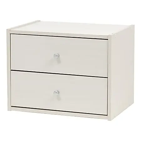 IRIS TACHI 13″H Modular Stacking Storage Box With Drawers, Off White