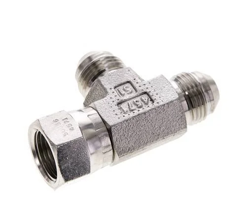 JIC Tee Fitting UNF 3/4”-16 (Dash Size 8) Female x Male Stainless steel 350bar (4917.5psi)