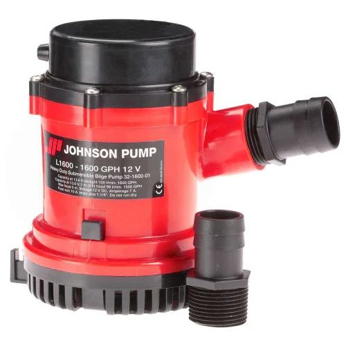 Johnson Pump 1600 GPH Bilge Pump 1-1/8″ Hose 12V [16004-00]