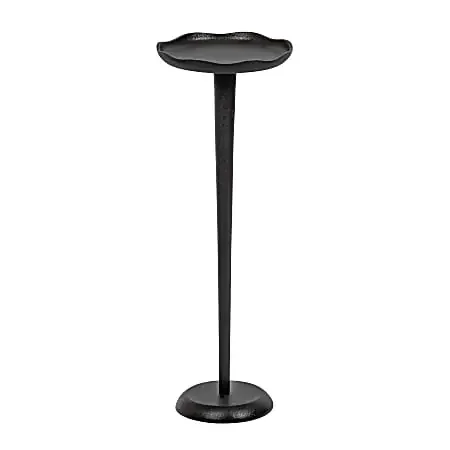 Kate and Laurel Alessia Aluminum Round Drink Table, 22″H x 8″W x 8″D, Black