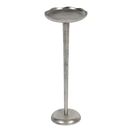 Kate and Laurel Alessia Aluminum Round Drink Table, 22″H x 8″W x 8″D, Silver