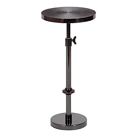 Kate and Laurel Engles Iron Round Drink Table, 30″H x 10″W x 10″D, Gunmetal