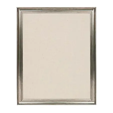 Kate and Laurel Macon Non-Magnetic Framed Linen Fabric Pinboard, 23” x 29”, Beige, Silver Plastic Frame
