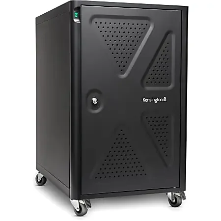 Kensington AC12 12-Bay Security Charging Cabinet, 16.50″W x 23.20″D x 28.10″H, Black, For 12 Devices, 1