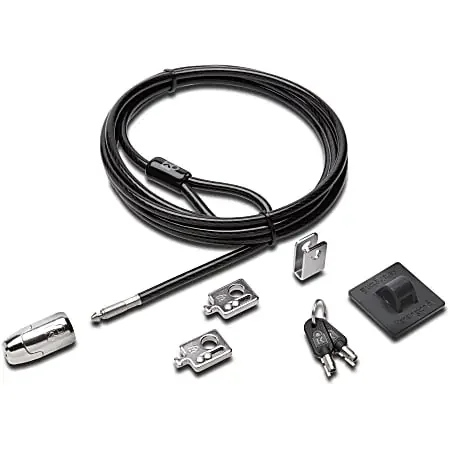 Kensington Desktop & Peripherals Locking Kit 2.0 – 8 ft Cable – Keyed Lock – Black – Carbon Steel – For Desktop Computer