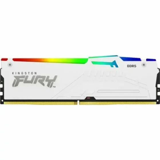 Kingston 128GB (4x32GB) DDR5 5200MT/s CL40 FURY Beast White XMP – For Motherboard – 128