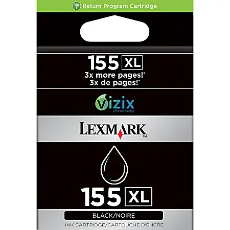 Lexmark™ 155XL Black High-Yield Ink Cartridge, 14N1619