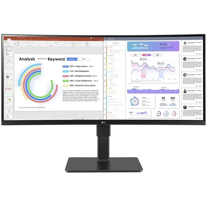 LG Ultrawide 34BQ77QB-B 34″ Class Webcam UW-QHD Curved Screen LED Monitor – 21 9 –