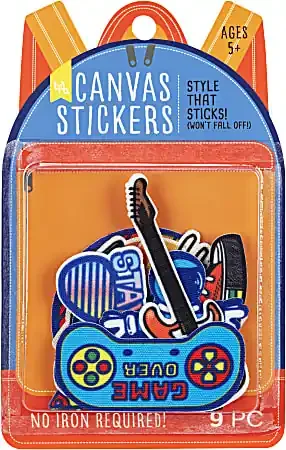 Little Yellow Bicycle Canvas Stickers, Medium, Assorted Multicolor Designs, Pack of 9 Stickers