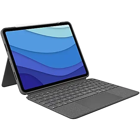 Logitech Combo Touch Keyboard/Cover Case for 11″ Apple, Logitech iPad Pro, iPad Pro (2nd Generation), iPad Pro (3rd Generation) Tablet – Oxford Gray