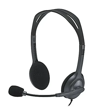 Logitech H111 Wired Headset, Stereo Headphones with Noise-Cancelling Microphone, 3.5 mm Audio Jack