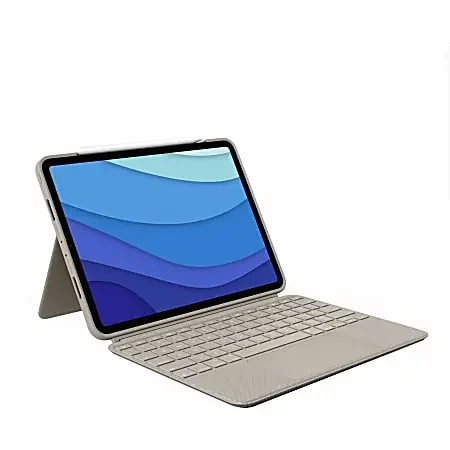Logitech® Combo Touch Keyboard/Cover Case for 11″ Apple® iPad Pro (3rd Gen), Sand