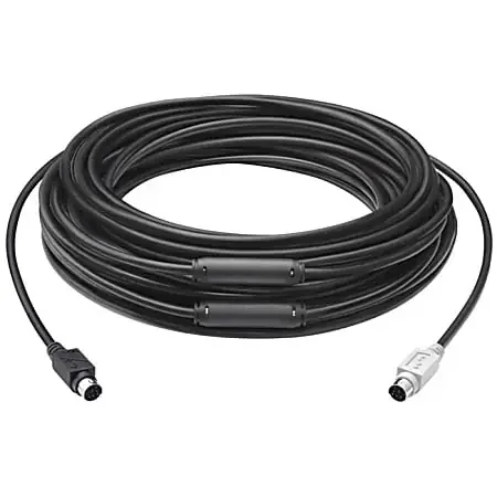 Logitech® Group Mini-DIN Data Transfer Cable, 49.21‘, Black