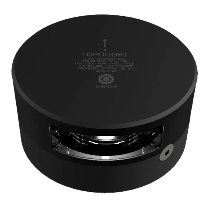 Lopolight Series 301-005 – Stern Light – 2NM – Horizontal Mount – White – Black Housing