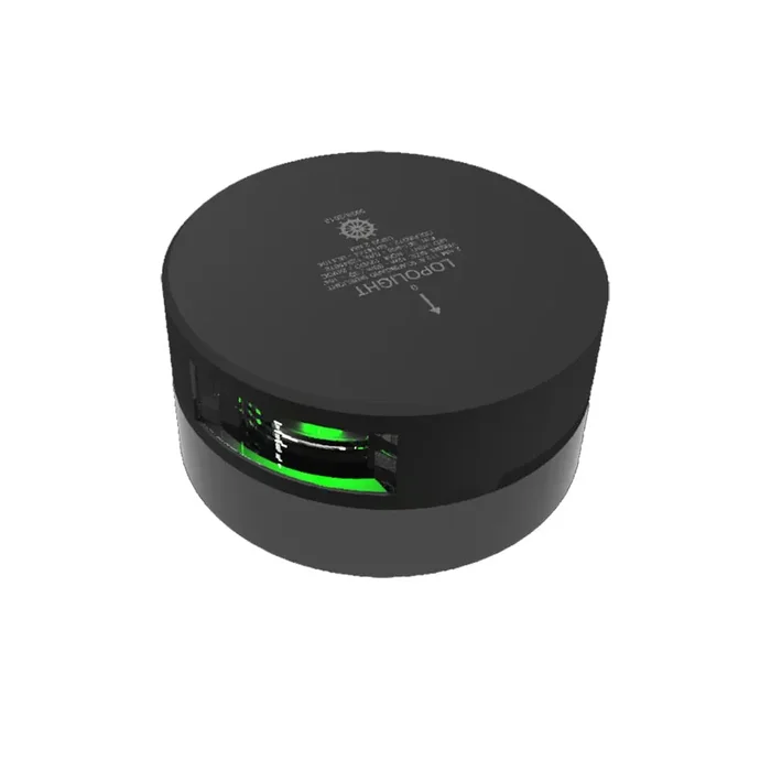 Lopolight Series 301-008 – Starboard Sidelight – 2NM – Horizontal Mount – Green – Black Housing