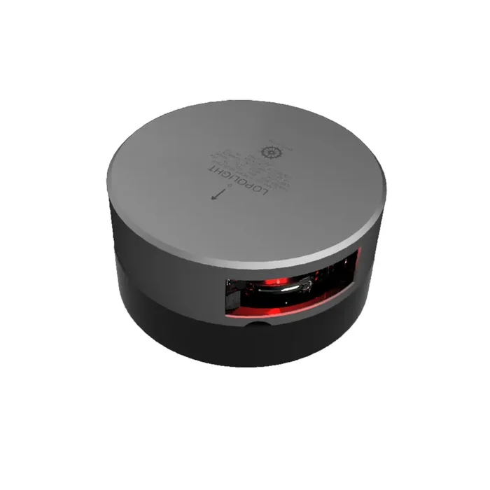 Lopolight Series 301-009 – Port Sidelight – 2NM – Horizontal Mount – Red – Silver Housing