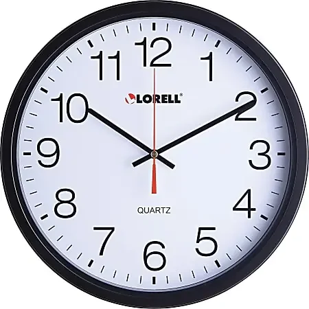 Lorell 12-1/2″ Slimline Wall Clock – Analog – Quartz – Black Case – Modern Style