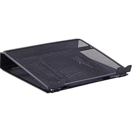 Lorell Mesh Laptop Stand, 3.50″H x 13″W x 11.50″D, Desktop, Steel, Metal, Black
