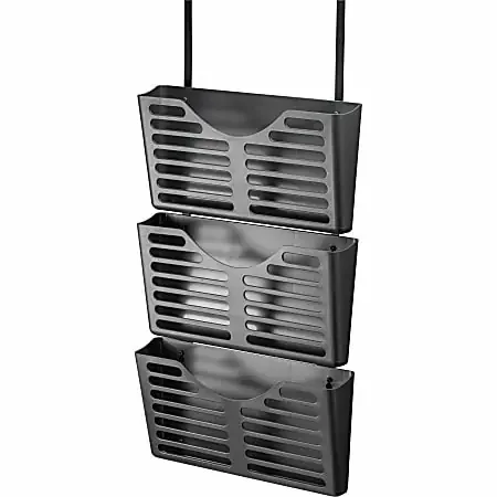 Lorell® 3-Pocket Plastic Hanging Wall File, 9-3/4″H x 13-3/4″W x 4-9/16″D, 30% Recycled, Black