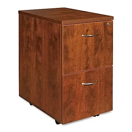 Lorell® Essentials 22″D Vertical 2-Drawer Mobile Pedestal File Cabinet, Cherry