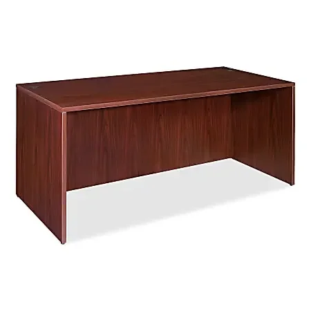Lorell® Essentials 60″W Rectangular Shell Computer Desk, Mahogany