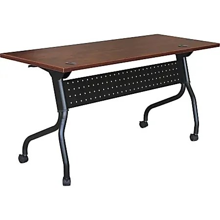 Lorell® Flip Top Training Table, 48″W, Cherry/Black