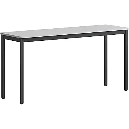 Lorell® Melamine/Steel Utility Table, 30″H x 60″W x 18-1/8″D, Gray/Black